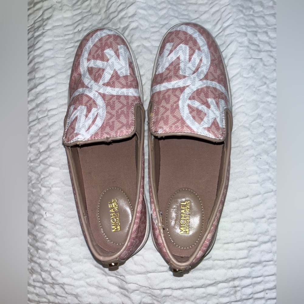 Michael Kors Women Keaton Logo Coated Canvas Slip-on Sneaker Pink